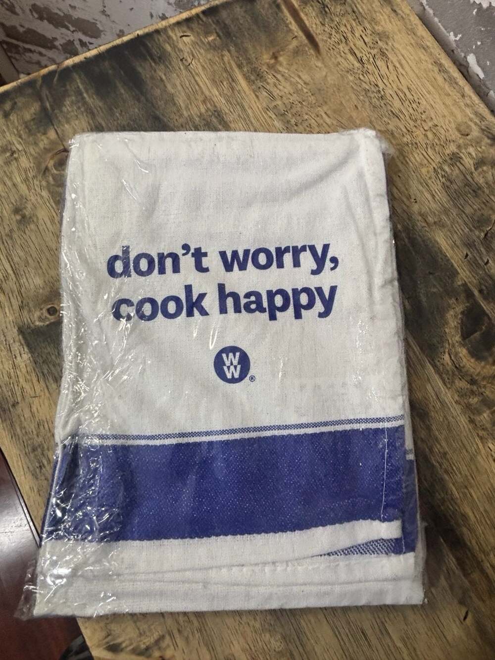 WW Weight Watchers Linen Kitchen Towel Set Cook Happy Life Is Delicious